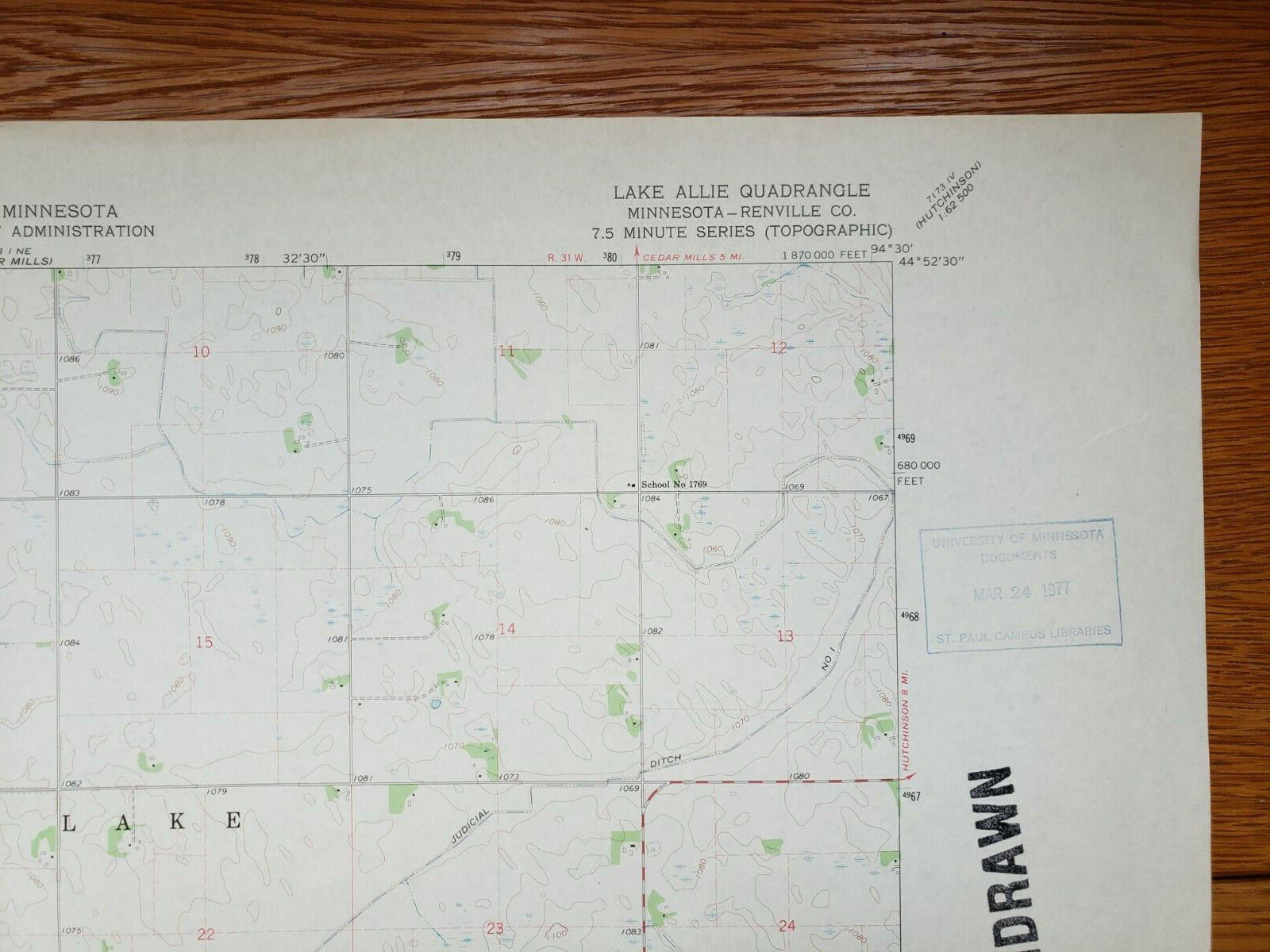 Lake Allie, Minnesota Original Vintage 1967 USGS Topo Map 27" x 22" eBay