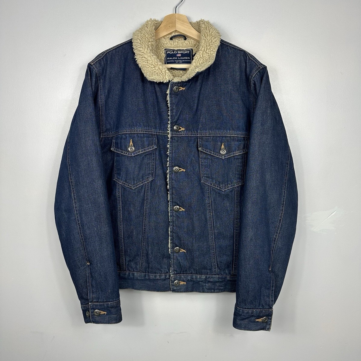Polo Sport Ralph Lauren Denim Jacket, Sherpa Lined, Trucker, Size