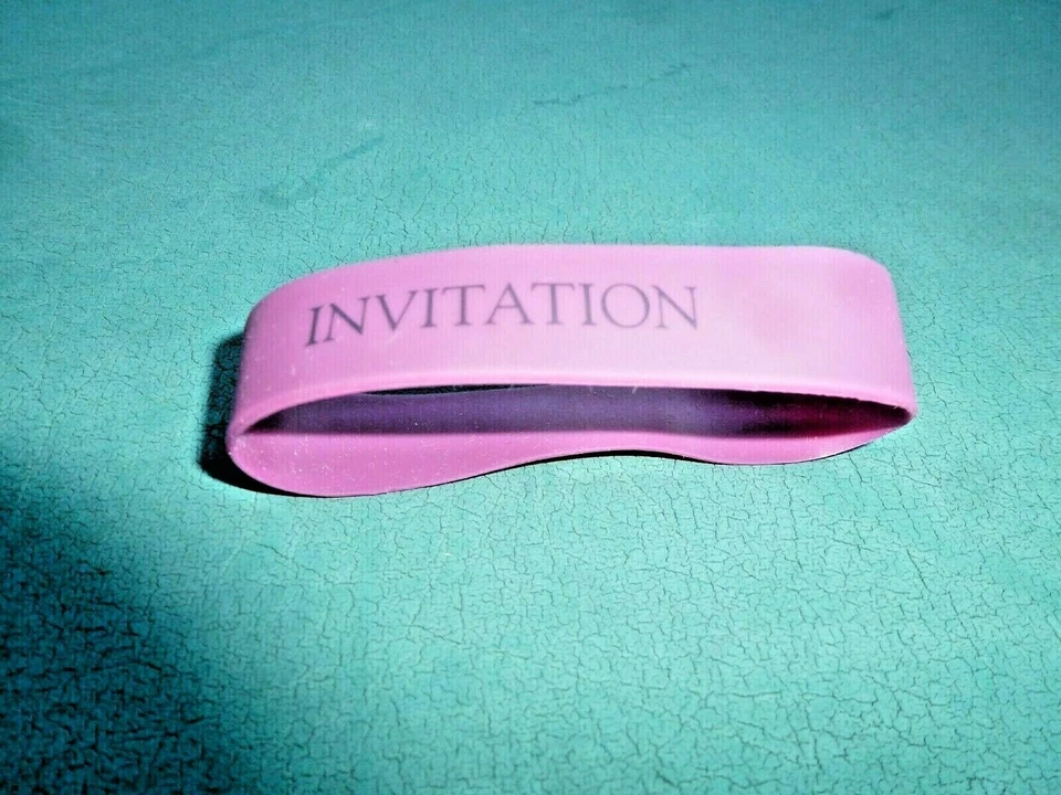 Silicon Rubber Band In Purple "INVITATION" 3/4" X 4 1/2" .050" Wall 1 Band Only - Image 2 of 4