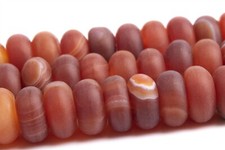 Natural Matte Dark Red Striped Agate Beads AAA Rondelle Loose Beads 6x3MM 8x4MM