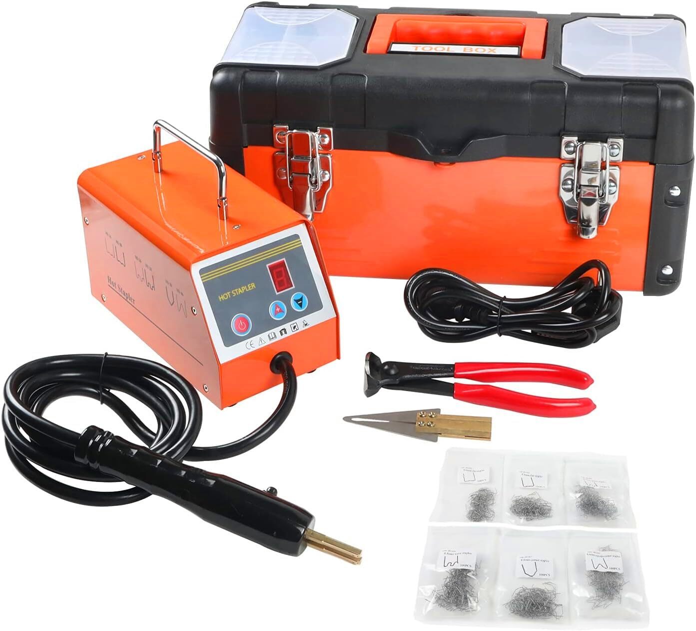 Car Bumper Repair Plastic Welder Kit, 110V Hot Stapler Plastic Welding Gun Ma...