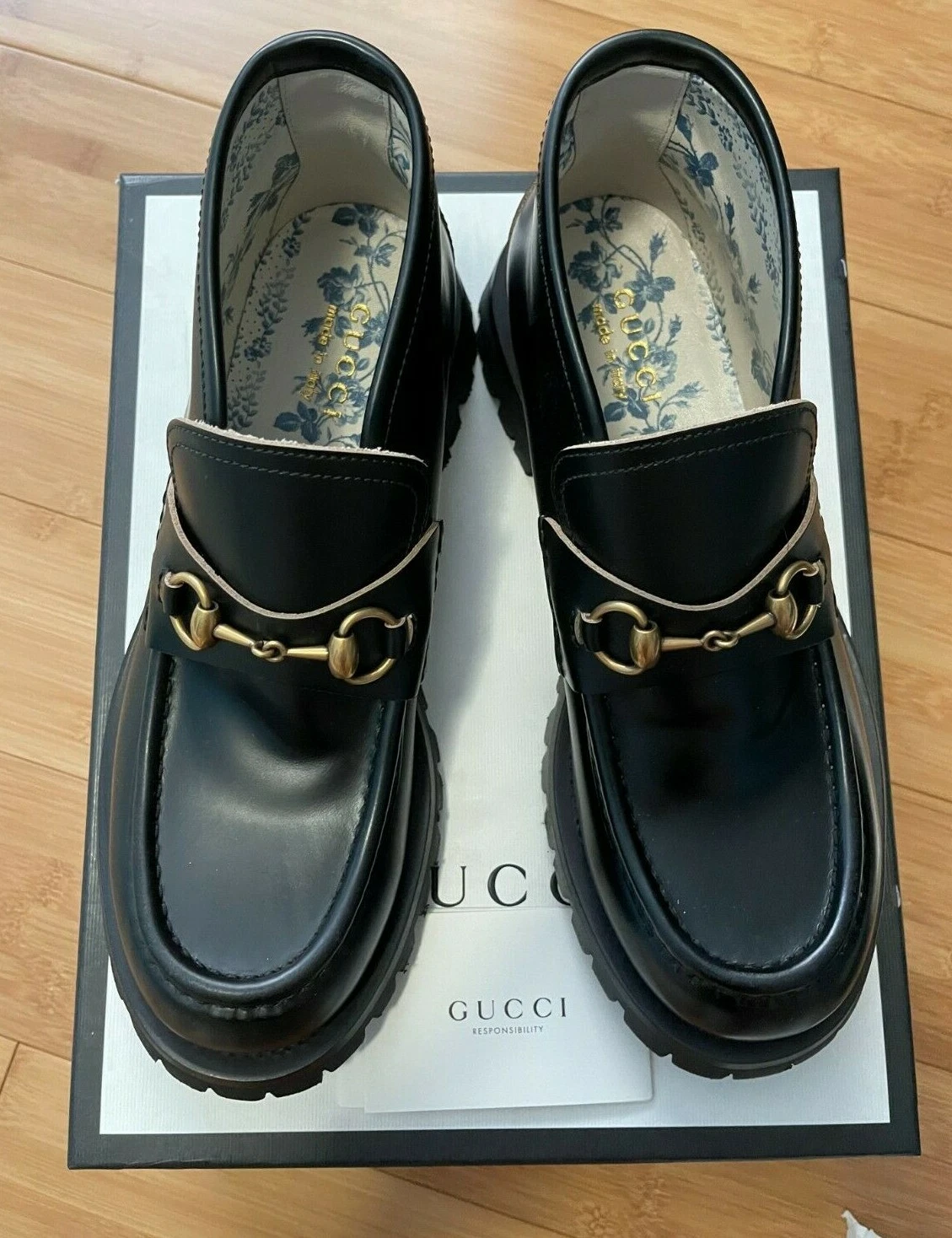 BOTTES GUCCI CORDOVAN LUX HORSEBIT CUIR NOIR NEUVES DANS LEUR BOÎTE taille US 10 545280