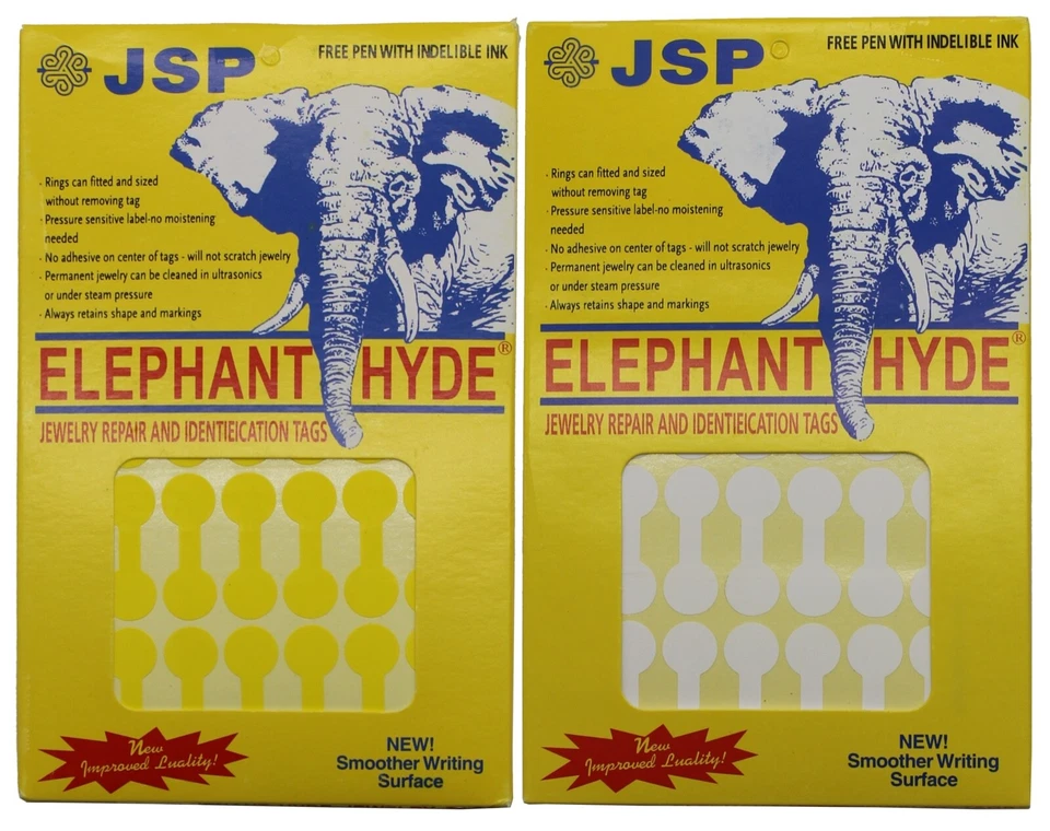 SAGA SELECTION 1000 JSP Elephant Price Tags Adhesive Dumbbell Jewelry Labeling Price Tags