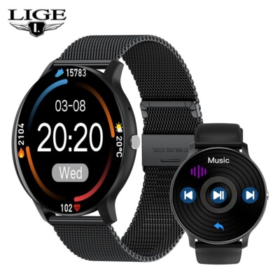 Smartwatch Damen Herren Fitnessuhr Armbanduhr mit Pulsmesser Schrittzähler Uhr