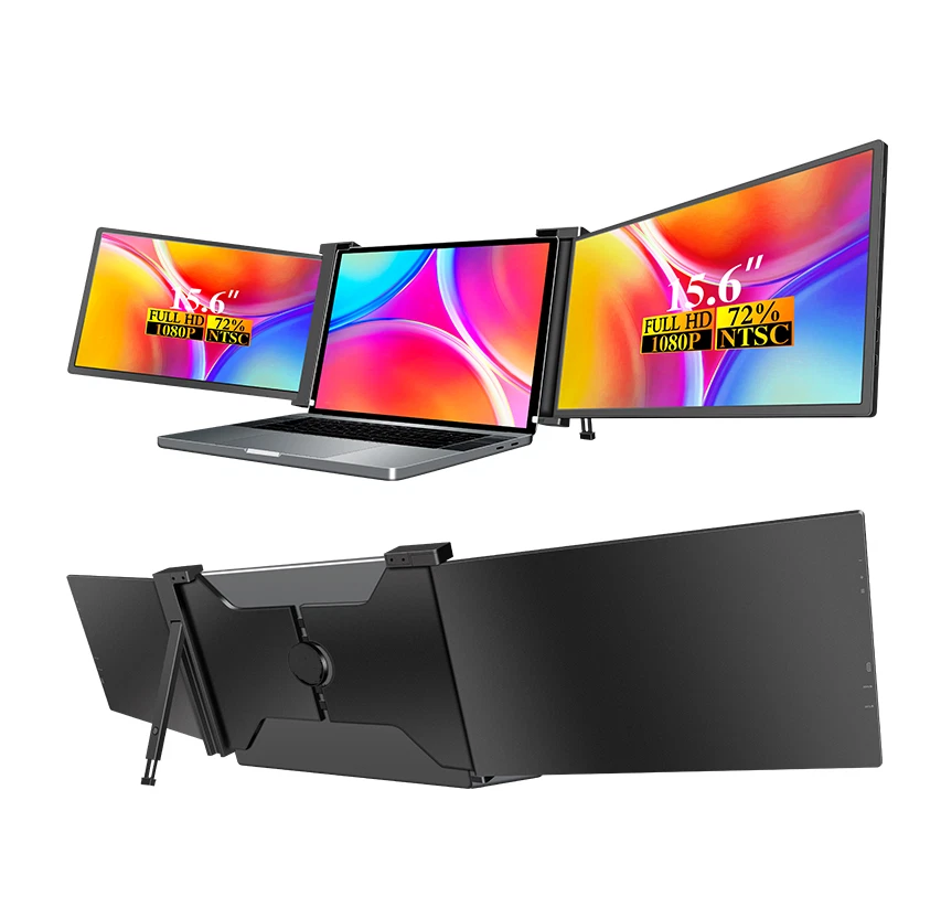 15.6'' Portable Dual Screen Extender Laptop Triple Monitor FHD Plug And Play - Image 2 of 4