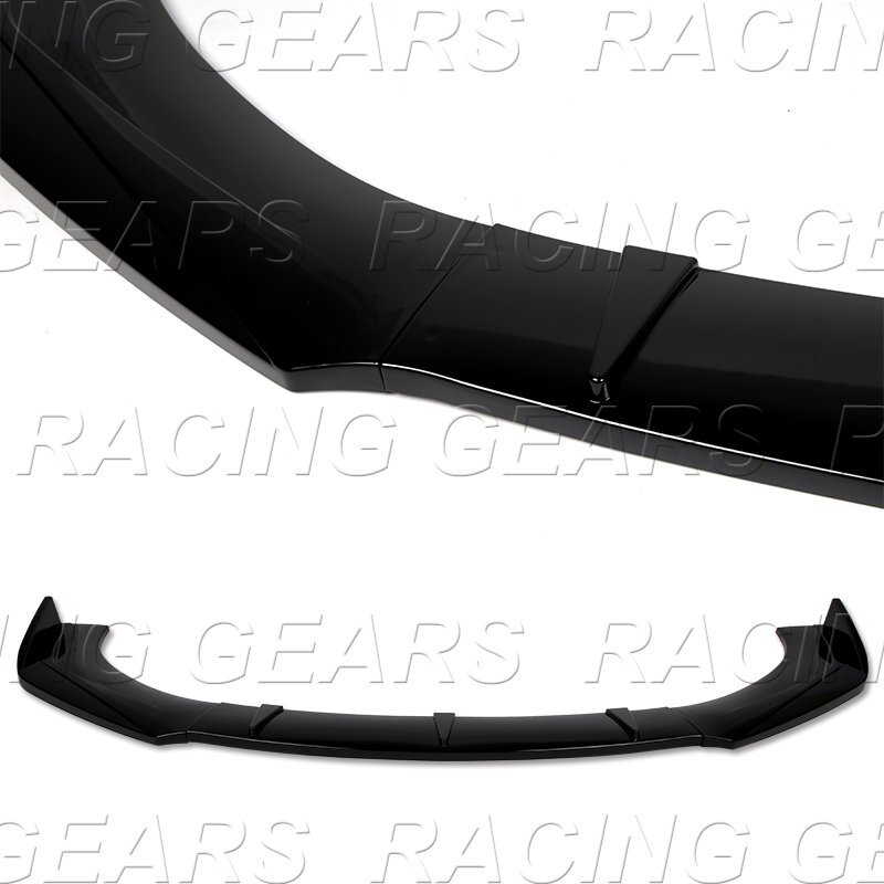 Lower Body Kit UNIVERSAL PAINTED BLACK FRONT BUMPER LOWER BODY KIT SPLITTER SPOILER ...