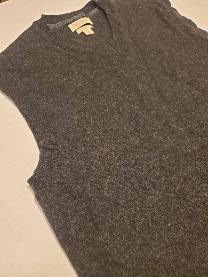 Жилет мужской Banana Republic роскошная смесь L большой кроличьи волосы коричневый хлопок кашемир - Изображение 4 из 4