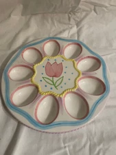 Figi Easter Deviled Egg Ceramic Plate 