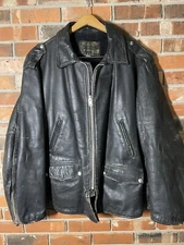 Vintage Schott Leather Jacket Men Xl Perfecto Steerhide Black Talon Fur Lined