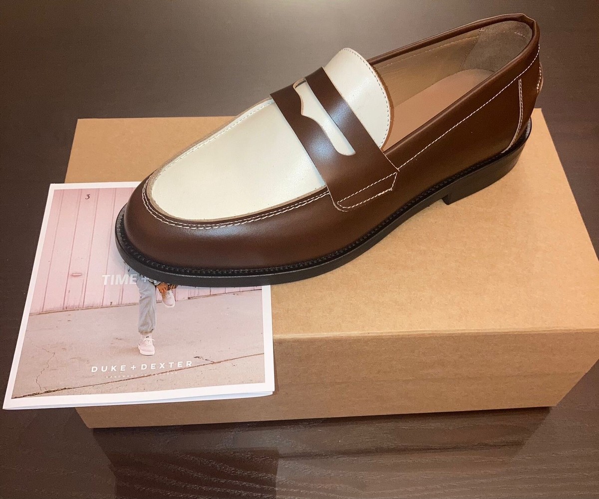 Duke + Dexter Wilde Chestnut X White Penny Loafer Size US 9