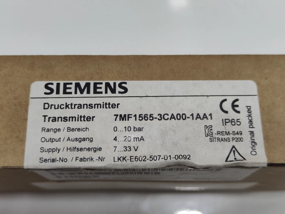 Siemens SITRANS P200 0-10 bar Pressure Transmitter 7MF1565-3CA00-1AA1 - Image 4 of 4