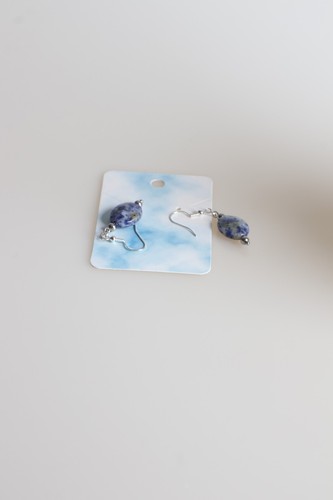 Pendientes Casuales Piedra De Zafiro Azul De Punta Blanca Regalo Para Mujeres - Imagen 4 de 4