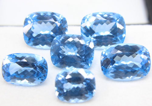 120 Ct Loose Gemstones Lot Cushion Natural Jeremejevite Blue 12CT+ 8-10 Pcs - Picture 2 of 4