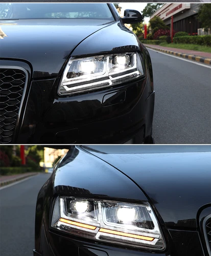 For 2004-2011 Audi A6 A6L C6 S6 LED DRL Headlights With Sequential Turn Signal - Picture 5 of 9