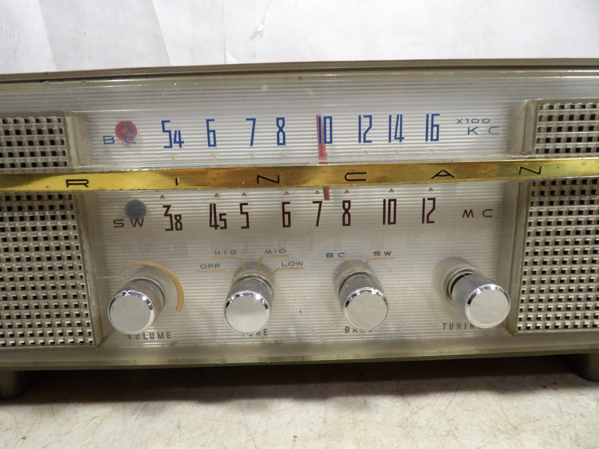 Vintage 1950s60s Rincan BC SW Hi-Fi 2-Speaker Tube Radio Japan OD