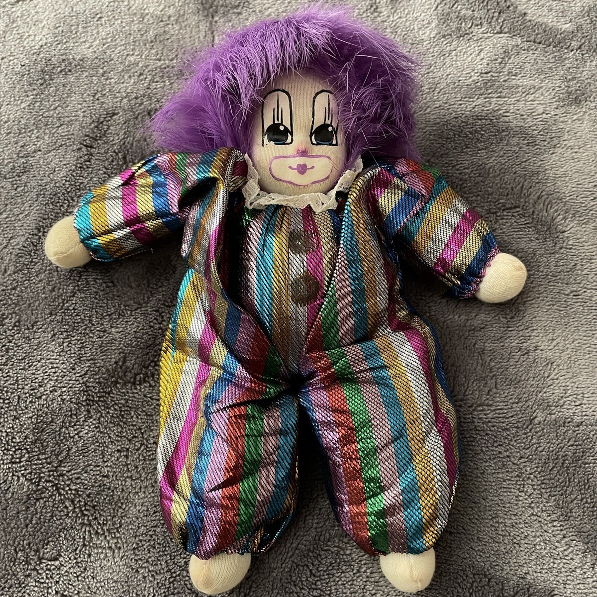 Vintage Q-Tee-Clown Doll Filled With Sand Hand Painted Face