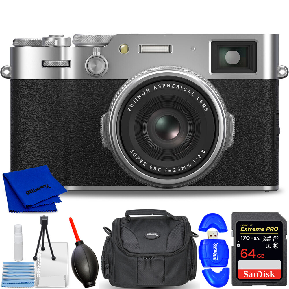 FUJIFILM X100VI Digital Camera (Silver) 16821822 - 7PC Accessory