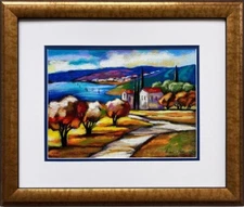 Slava Brodinsky  "Calm Waters" Framed Hand Signed & # Serigraph Art Europe 