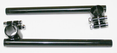 Universal 35mm Gloss Black Clip On Handlebars Set/2 NEW!