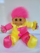 Vintage 1992 Jumbo Giant 24" Plush Toy Doll RUSS Berrie Clown Troll Pink Hair