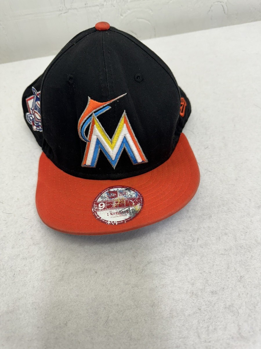 Miami Marlins MLB New Era Vintage 59FIFTY Fitted Hat Orange/Black