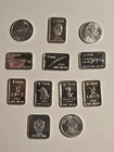 Lot Of 12 - 1 Gram .999 Fine Silver  Bars And Rounds