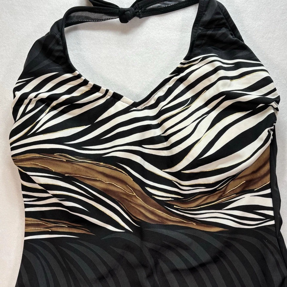 Traje de baño CAROL WIOR para mujer 14 una pieza negro con Safari Vibes sujetador con aros Foto 2 de 4