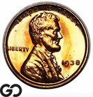 1938 Lincoln Cent Wheat Penny, PROOF, Superb Gem PR++