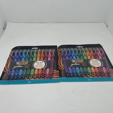  2 BIC Gelocity Quick Dry Gel Pens 0.7mm Medium Point Multicolor 12ct New Sealed