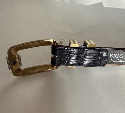 Vintage Black Brighton Classics Belt, Size ML 32 Vintage Brighton Classics Black Leather Womens Belt 4B614  main image 2