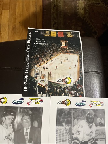 1998 Season Oklahoma City Blazers Hockey CHL Mike Williams, Pete Arvanitis 8x10s - Afbeelding 4 van 6