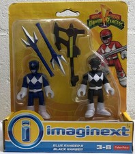 Mighty Morphin Power Rangers Imaginext Blue & Black Ranger MMPR Fisher Price