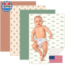 Geelin 4-Pack 20x28" Leather Baby Changing Pad, Waterproof Diaper Mat Portable