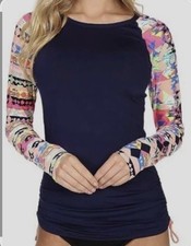 TYR Women's Durafast Lite Boca Chica Coral/Navy Geometric Size L 10/12 NEW