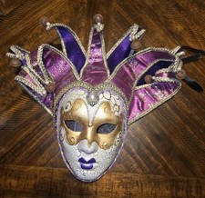 Venetian Carnival Jolly/Jester 5-Point Mask Italy - strap requires repair