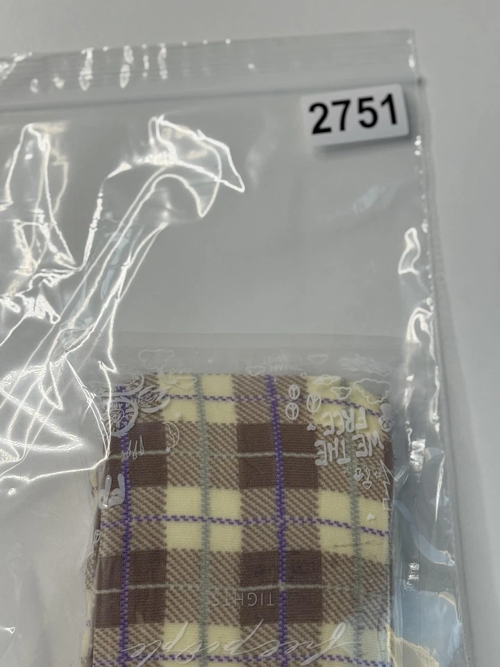 Free People 紧身裤女式 S M 码棕色奶油色紫色格子意大利制造 — 第 4/4 张图片