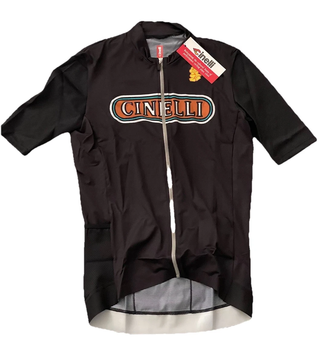 Maillot Cycliste Look Noir - Zip Intégral - Taille S - Polyester - Occasion TBE