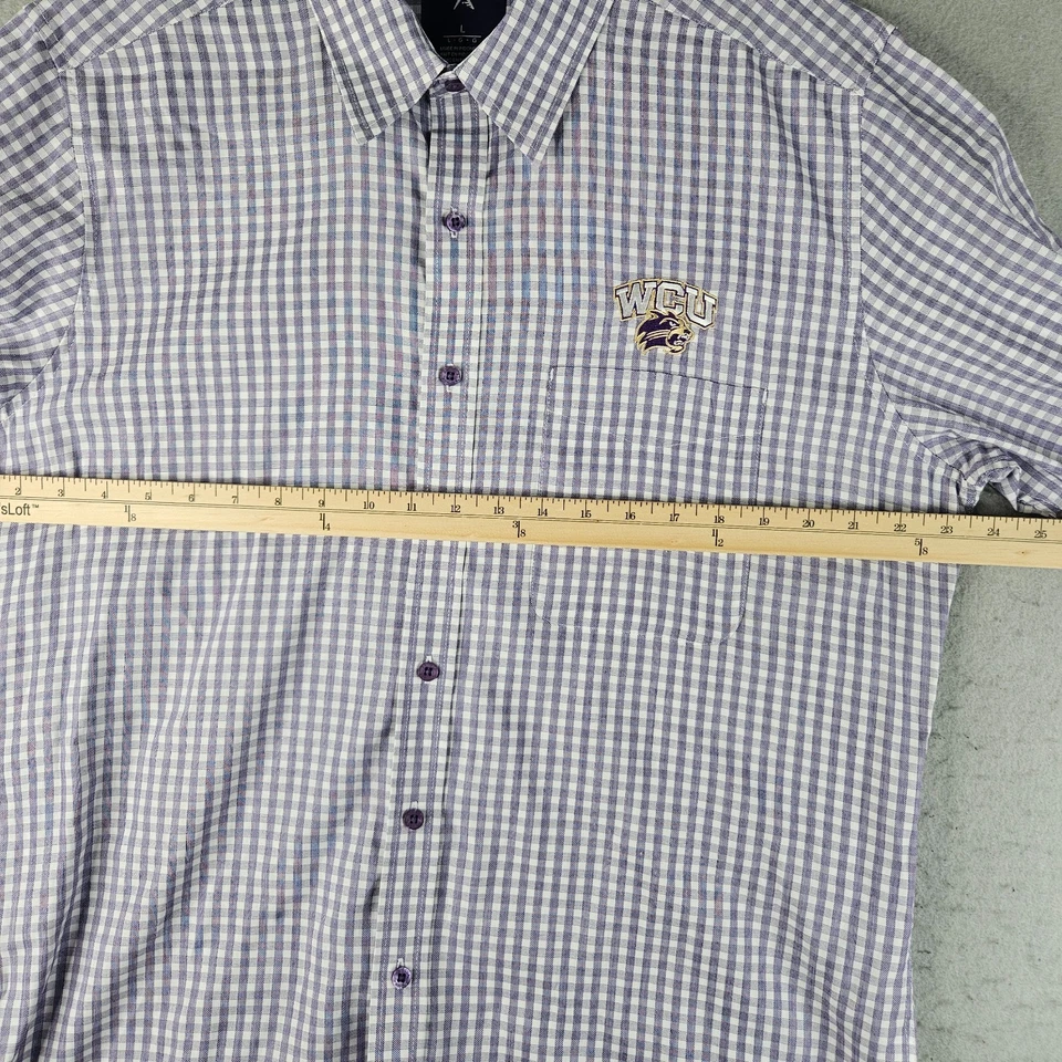Camisa Western Carolina University Para Hombres Grande Púrpura Guinga Cuadros Antigua Foto 4 de 4