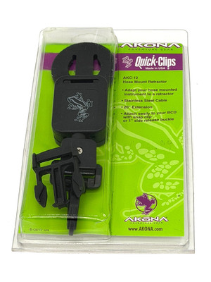 NEW AKONA Quick-Clips AKC-12 Hose Mount Retractor - Scuba Diving Gear - USA Made