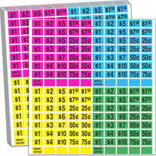 2240 Pcs Garage Sale Stickers 1/2" X 3/4" Yard Sale Price Sticker Rectangle Pre-