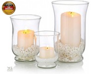 Glasseam Kerzenhalter Glas Set KerzenstäNder Glaszylinder (S+M+L)