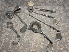6pc. Vintage Novelty Golf Club Putter Tools Set Bar Accessories Man Cave Drinks