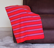 Luxury African Maasai Shuka, Throw Blanket , Shawl, Scarf, Winter Warmer, Red