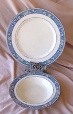 Beautiful Dinner Plate and Rim Soup Bowl by Noritake - Randolph Pattern