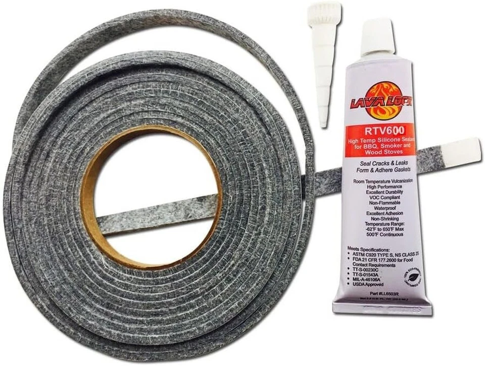 Junta autoadhesiva para ahumador barbacoa 1/2 x 1/8 pulgadas gris compatible con Nomex Foto 2 de 4