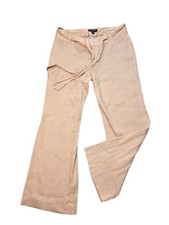 Banana Republic Fit Petite Linen Trousers Tan Beige Women's Size 12p