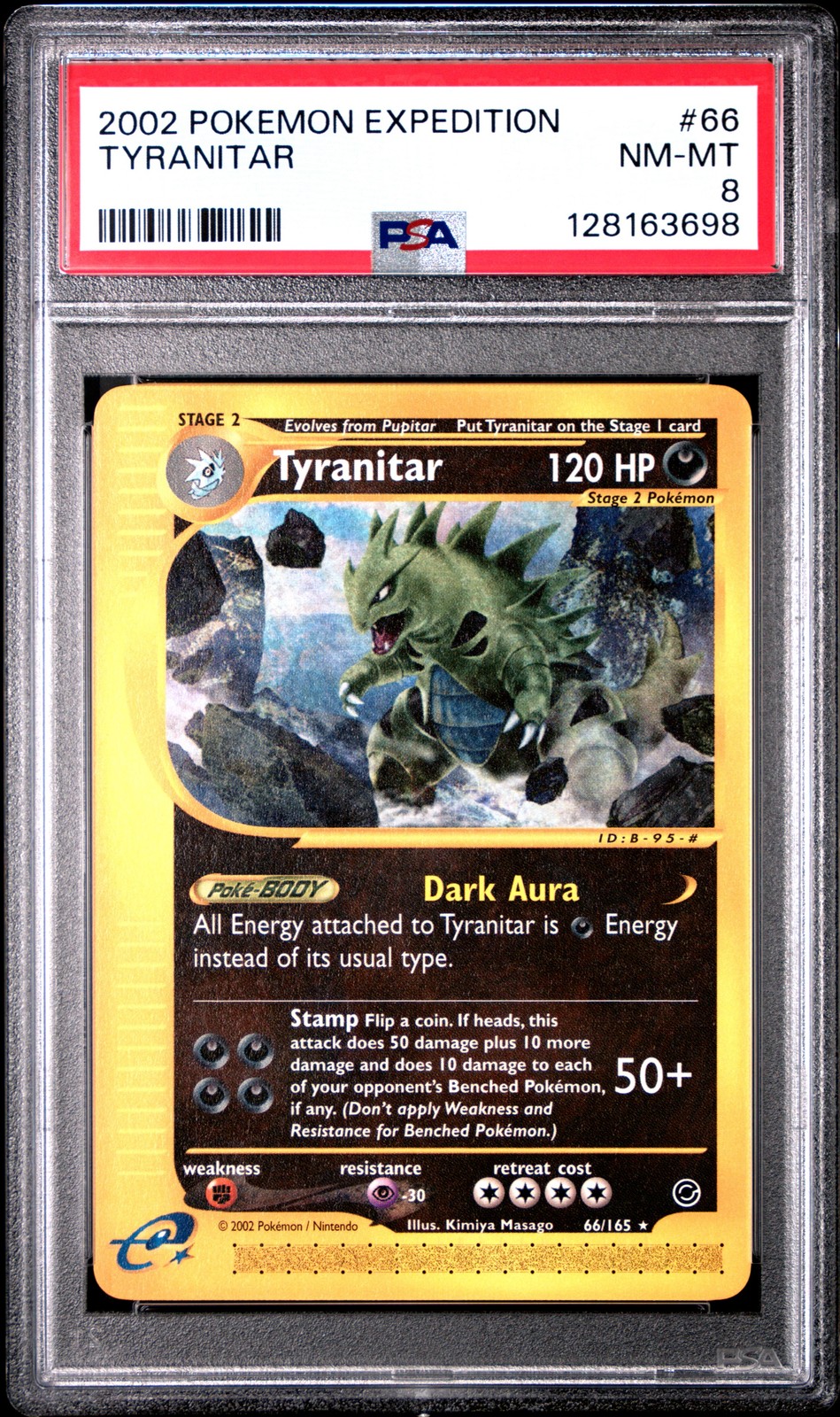 2002 POKEMON EXPEDITION #66 TYRANITAR PSA 8