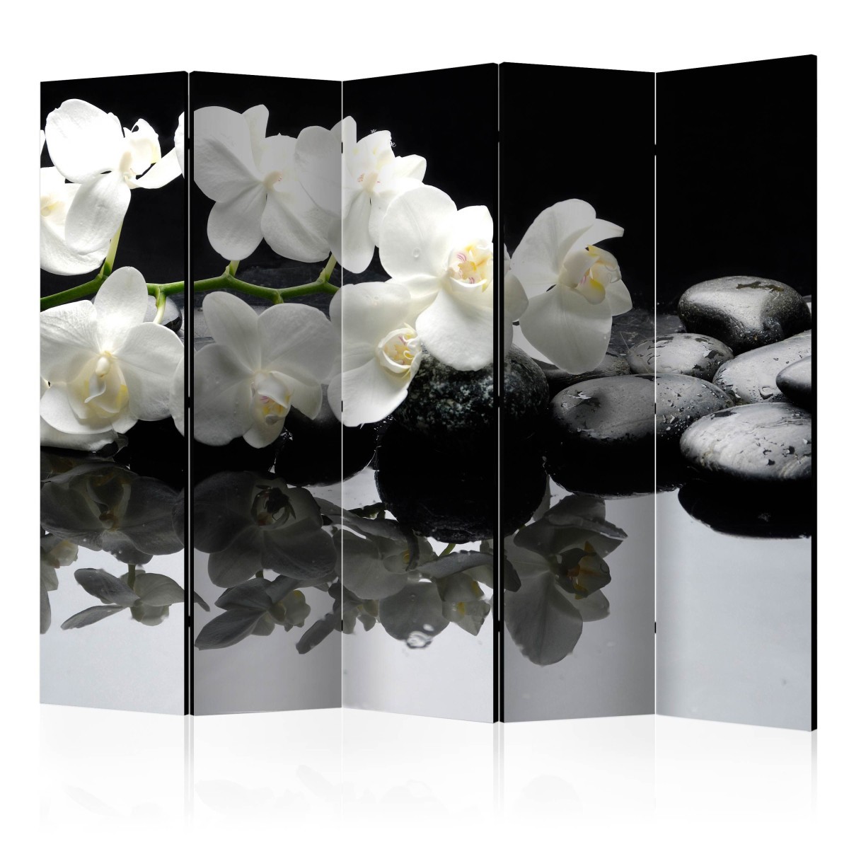 Paravent 5 volets grand séparateur de pièce salon de coiffure et spa