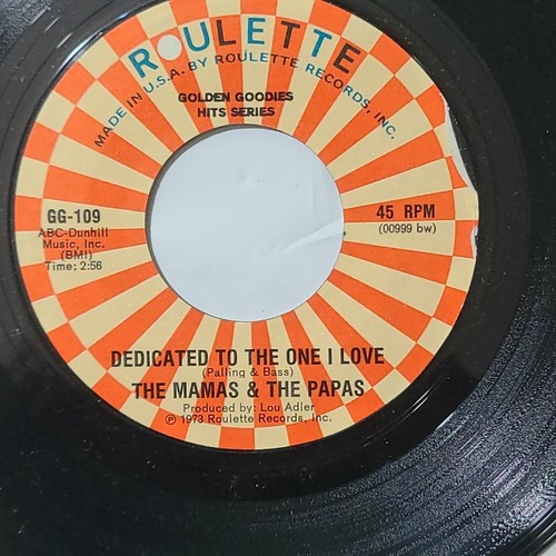 Mamas and the Papas ~ I Call Your Name/ Dedicated To The One I Love ~ 45 Record - Picture 4 of 4