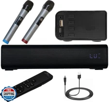 Pyle Wireless Soundbar with Mic and Remote Control, 10 inches 20W
